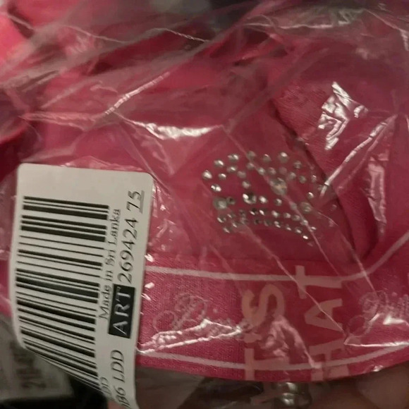 VS PINK COTTON TRIANGLE BRALETTE IN LIMITED EDITION CARMINE ROSE BLING - Picture 7 of 9